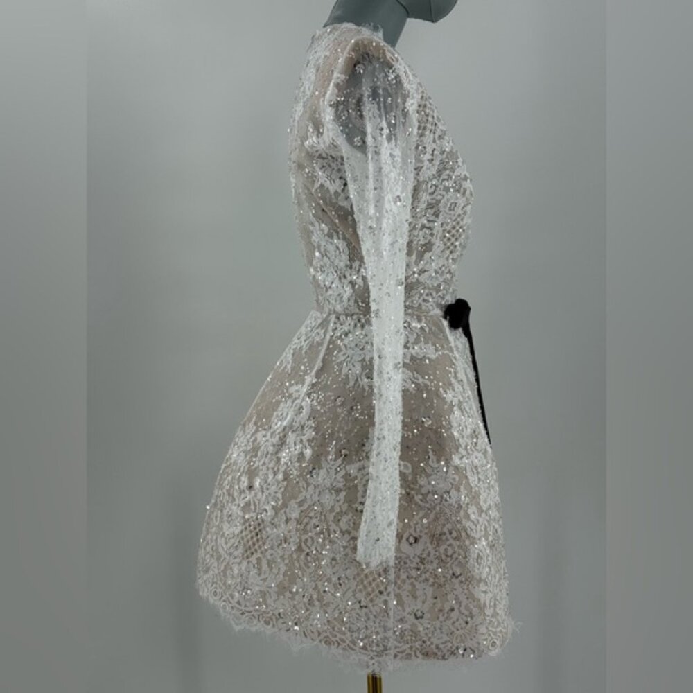 🆕 BRONX & BANCO 🧿 NWOT Isa Long Sleeve Mini Dress, with Bow - Sz M / US 6 - Picture 9 of 16